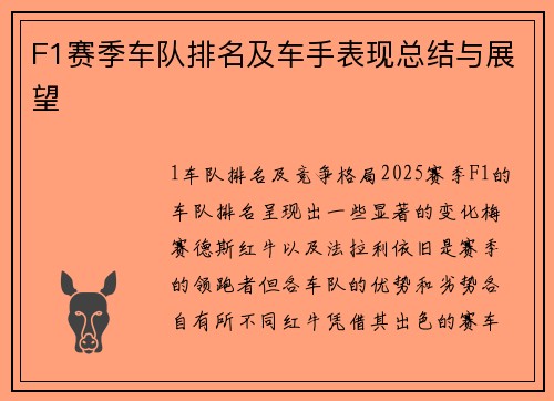 F1赛季车队排名及车手表现总结与展望